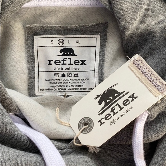 REFLEX sweater hooded popover cropped hoodie size medium new without tags - Picture 5 of 9